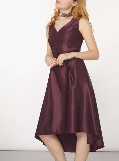 **Luxe Grape Hi-Low Prom Dress